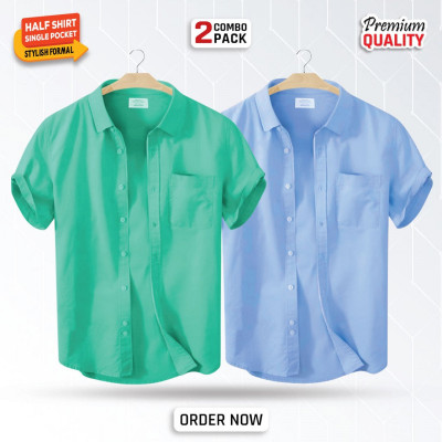 Solid Colour Half Sleeve Shirt