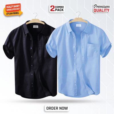 Solid Colour Half Sleeve Shirt